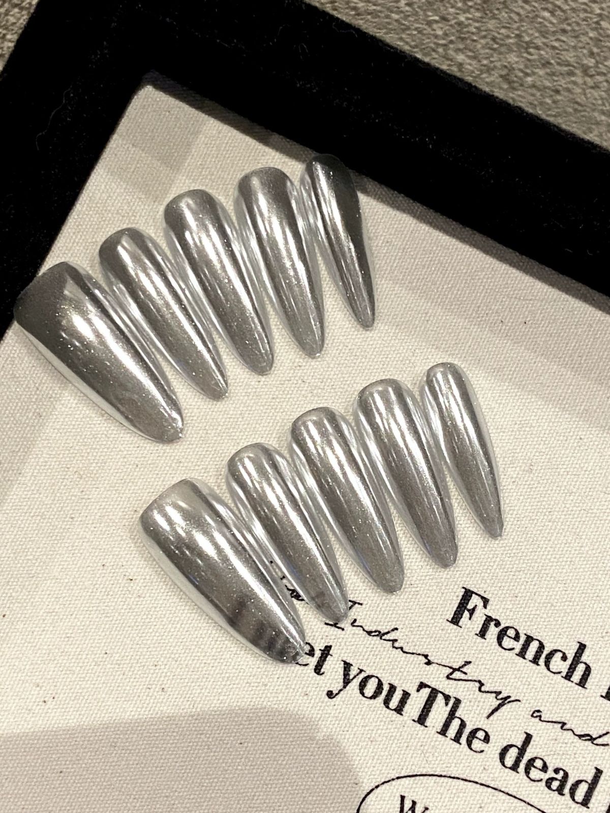 Mirror Finish Silver Nails