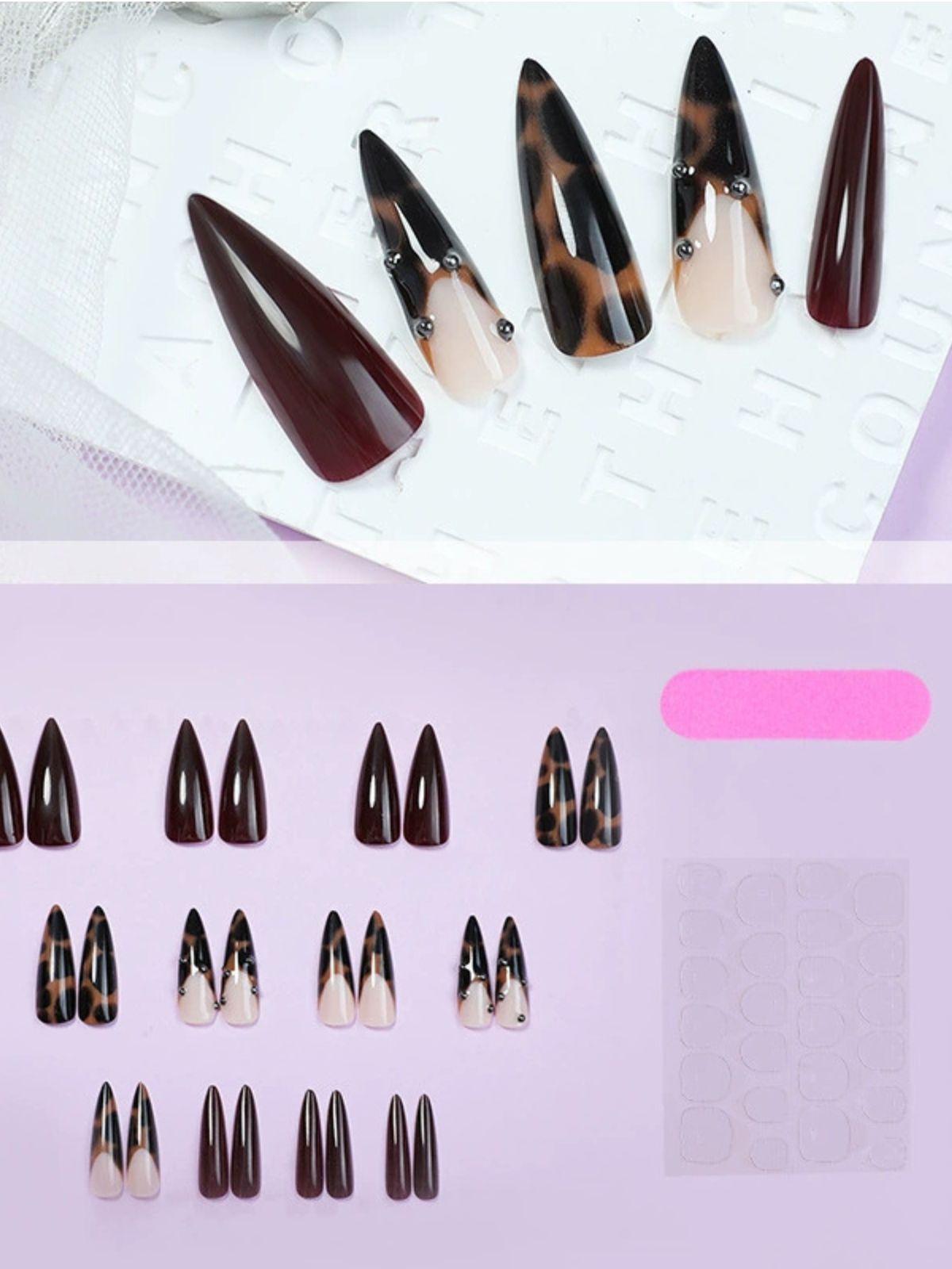 Honey Leopard Brown Nails