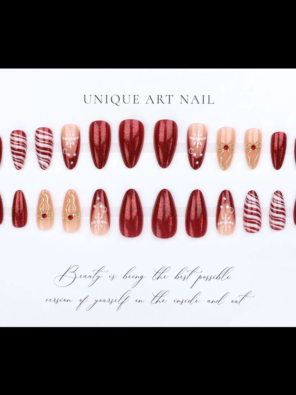 Snowflake Kiss Red Nails