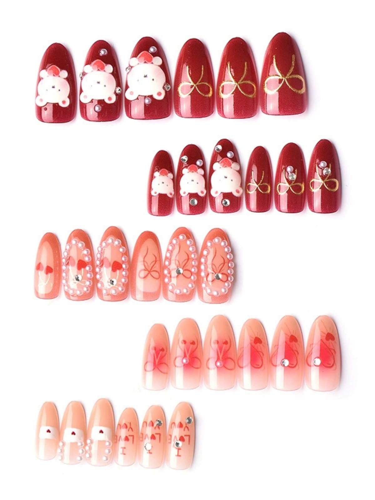 Cherry Envelope Red Nails