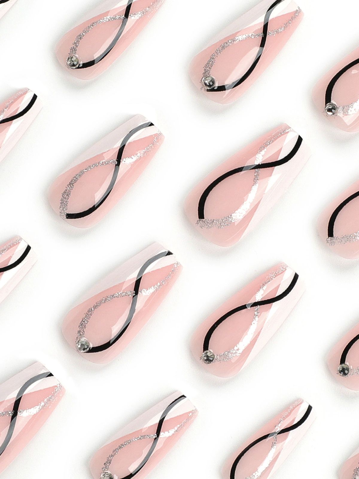 Pearl Streaks Pink Nails