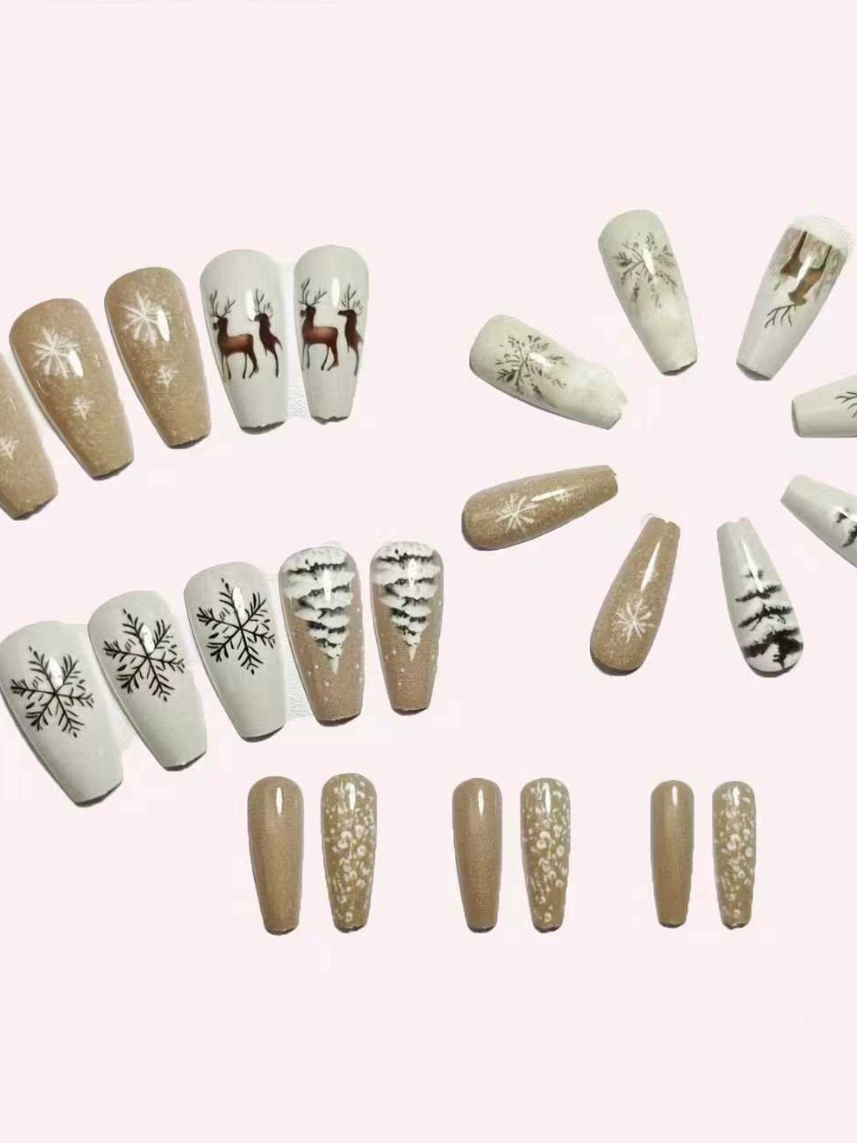 Warm Reindeer Beige Nails