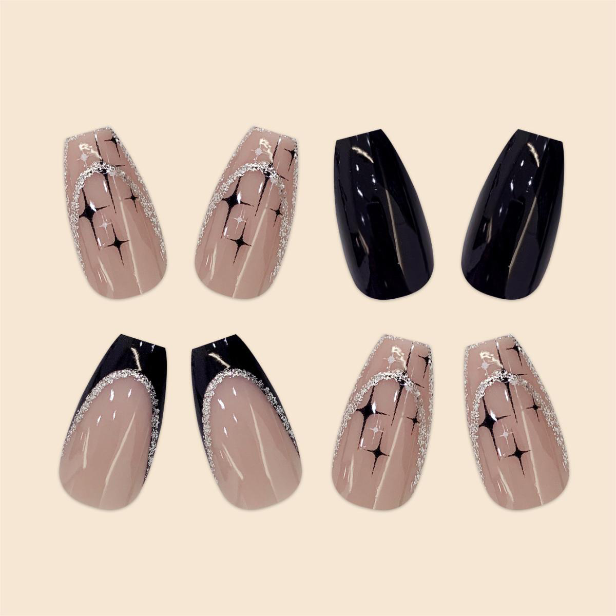 Onyx Glitter Black Nails