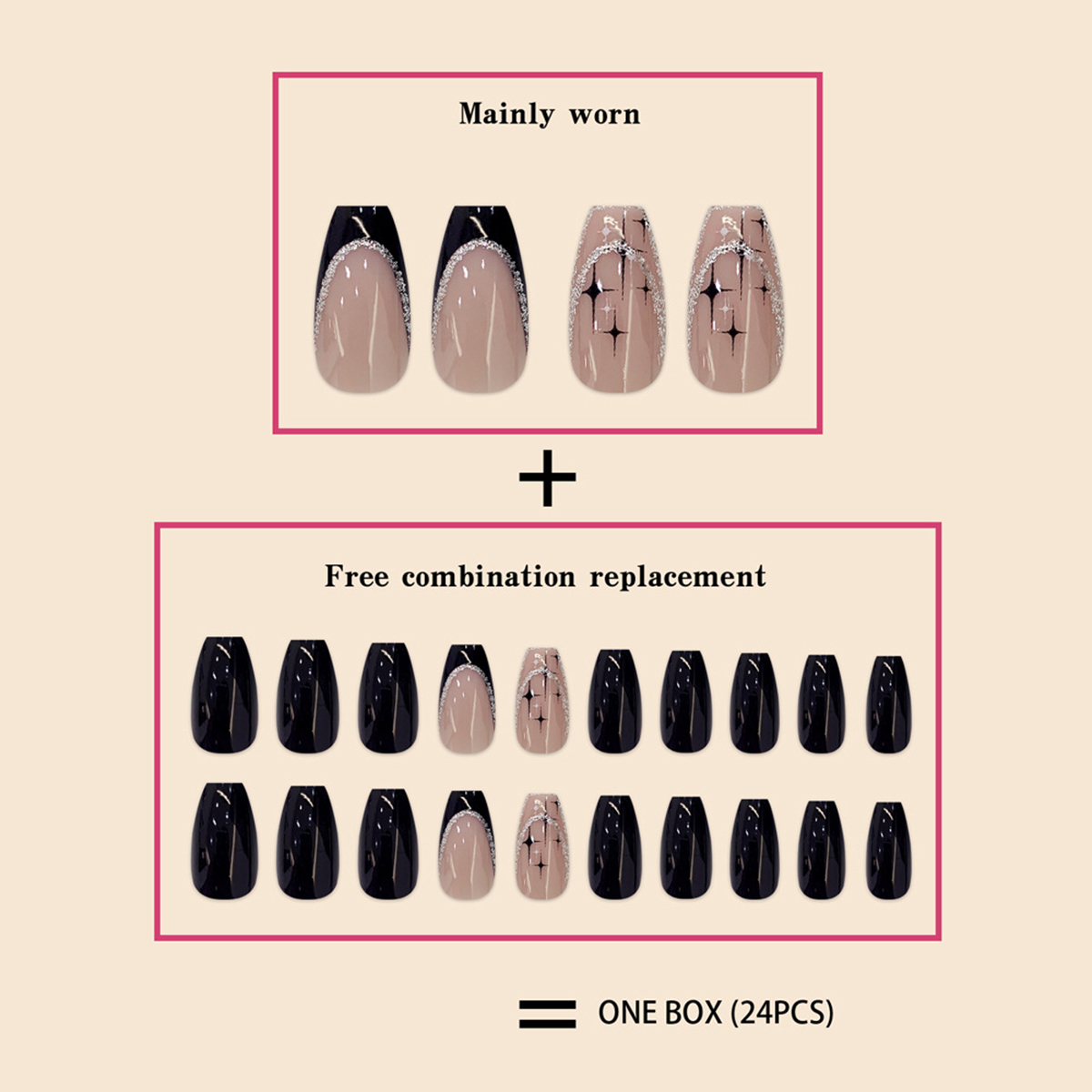 Onyx Glitter Black Nails