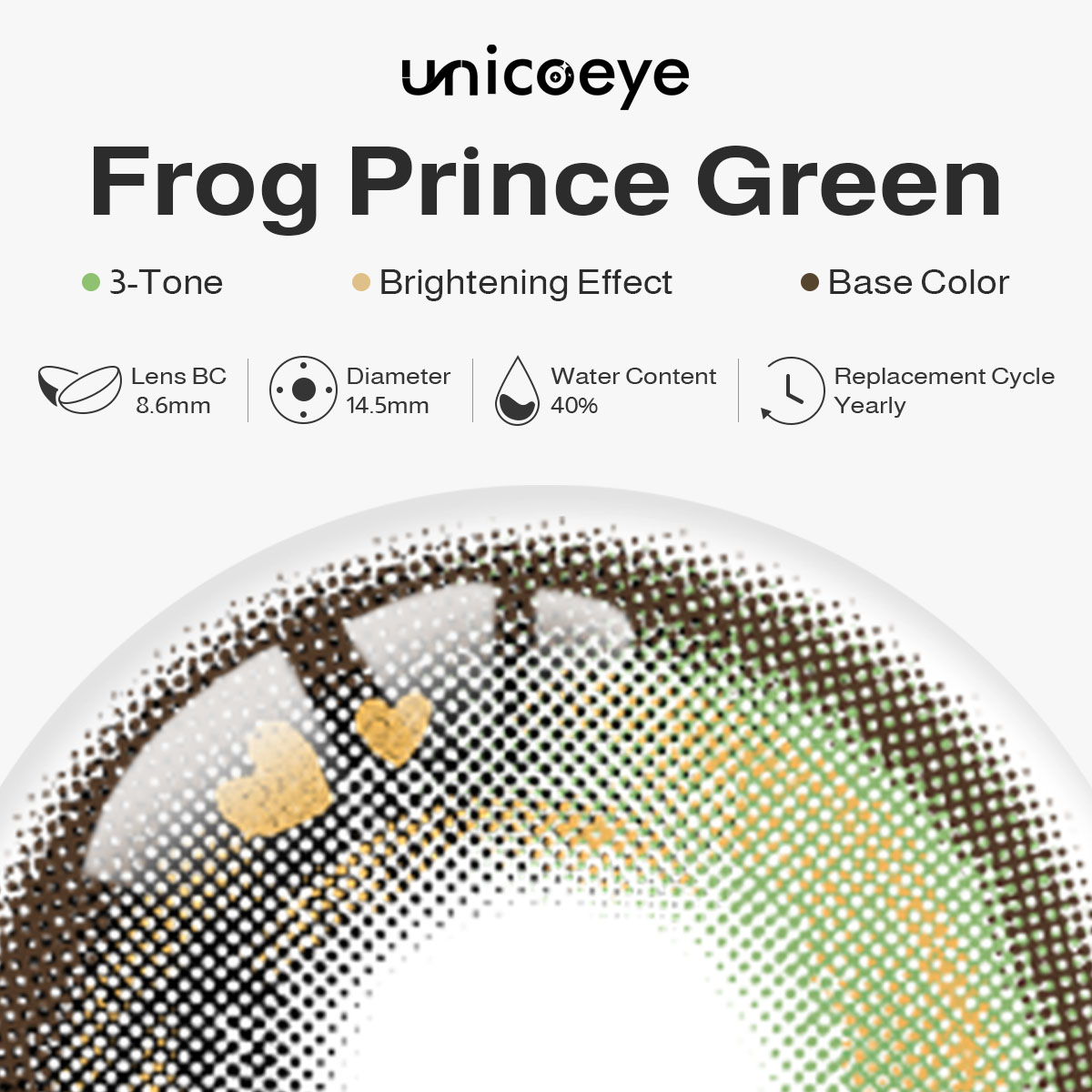 Frog Prince Green Prescription Yearly Contact Lenses