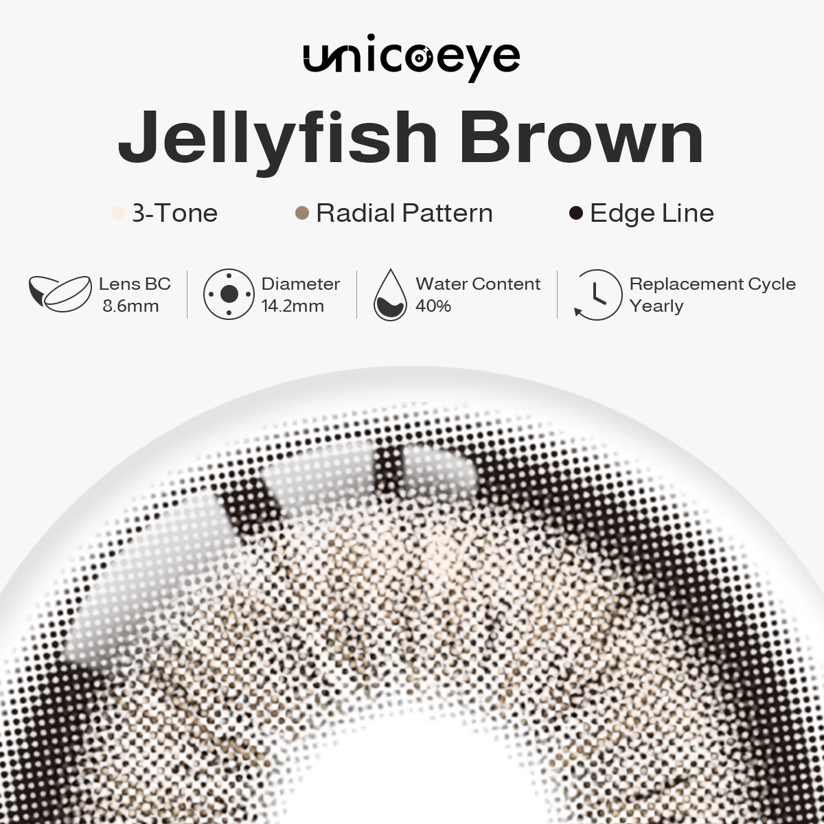 Jellyfish Brown Prescription Yearly Contact Lenses