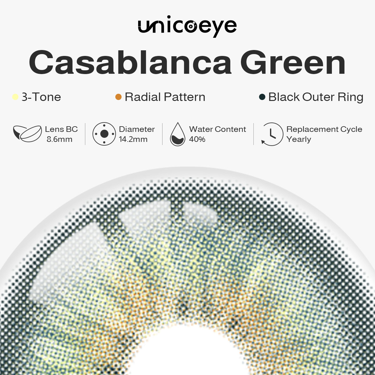 Casablanca Green Prescription Yearly Contact Lenses