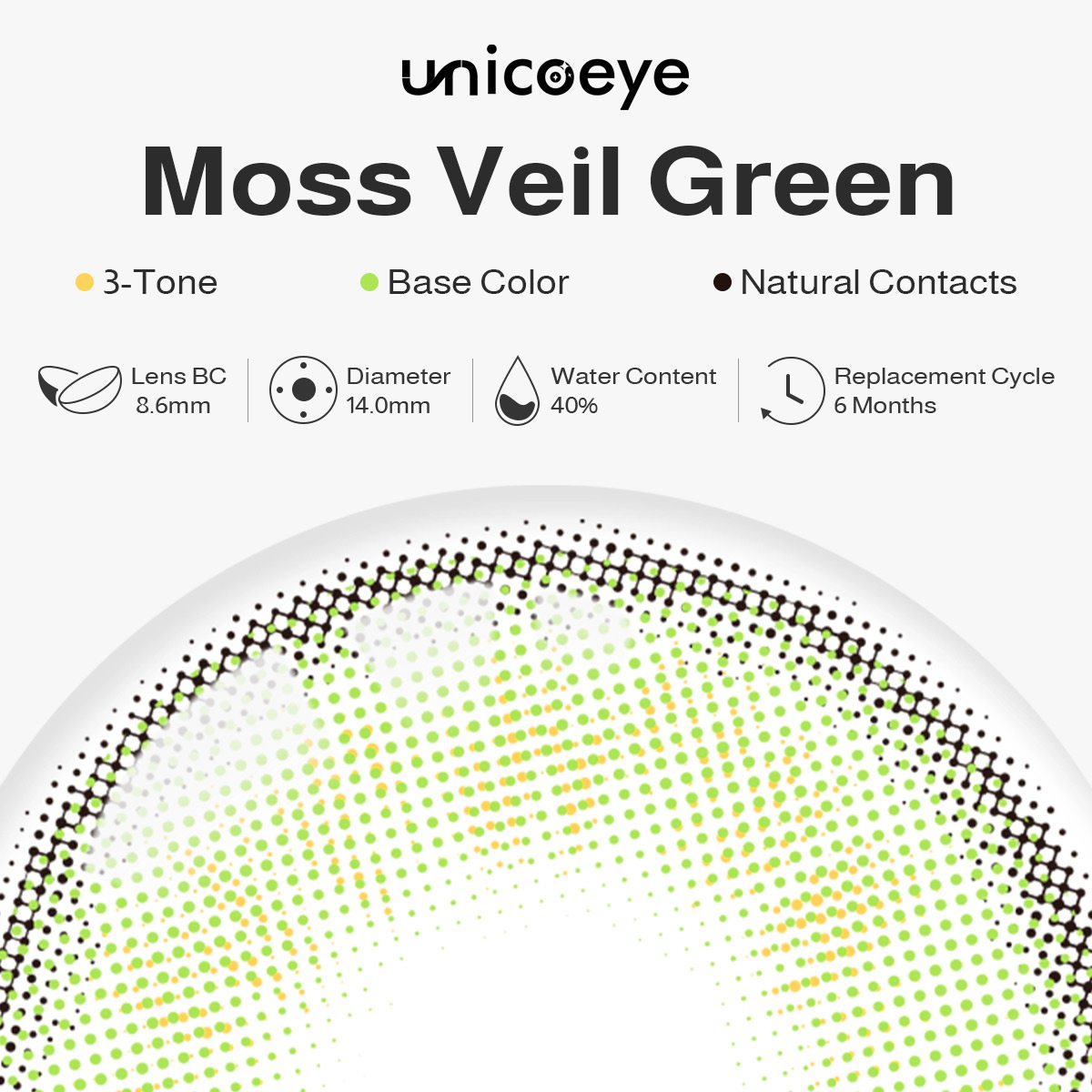 Moss Veil Green 6 Months Contact Lenses | 2 Pcs