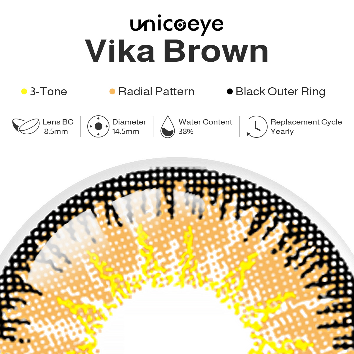 Vika Brown Yearly Contact Lenses