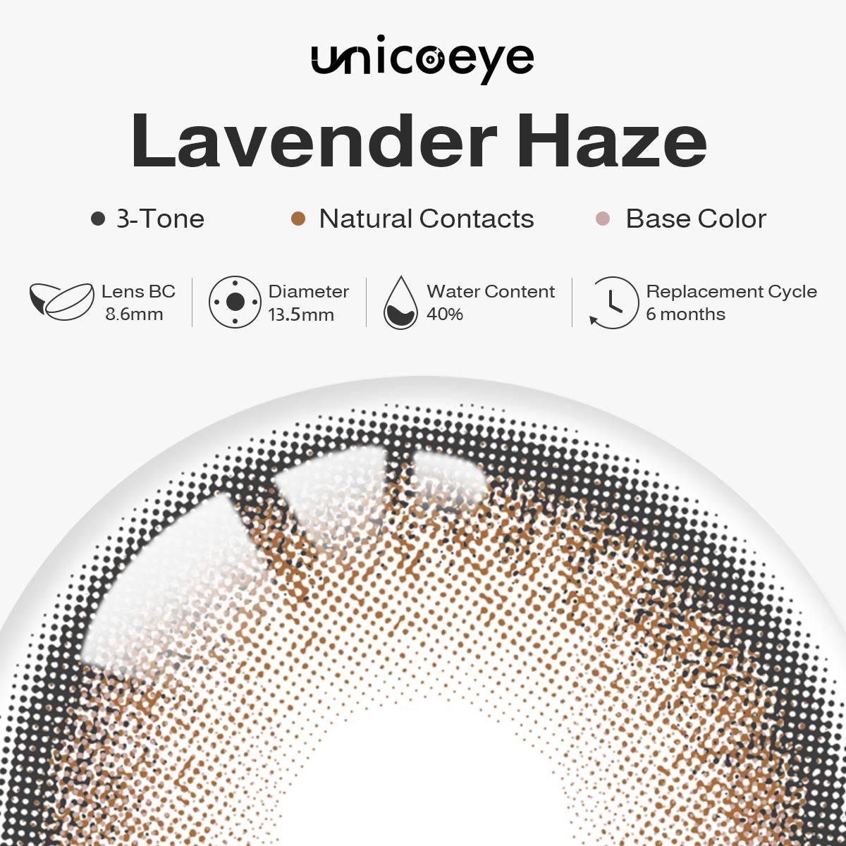 Lavender Haze Brown 6 Months Contact Lenses | 2 Pcs