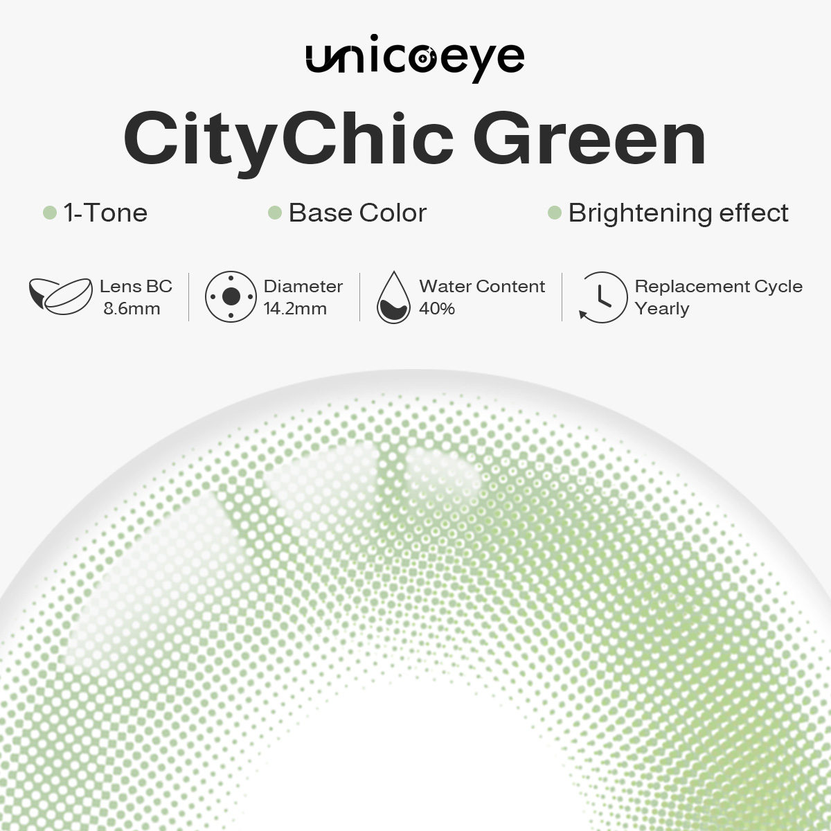 CityChic Green Prescription Yearly Contact Lenses