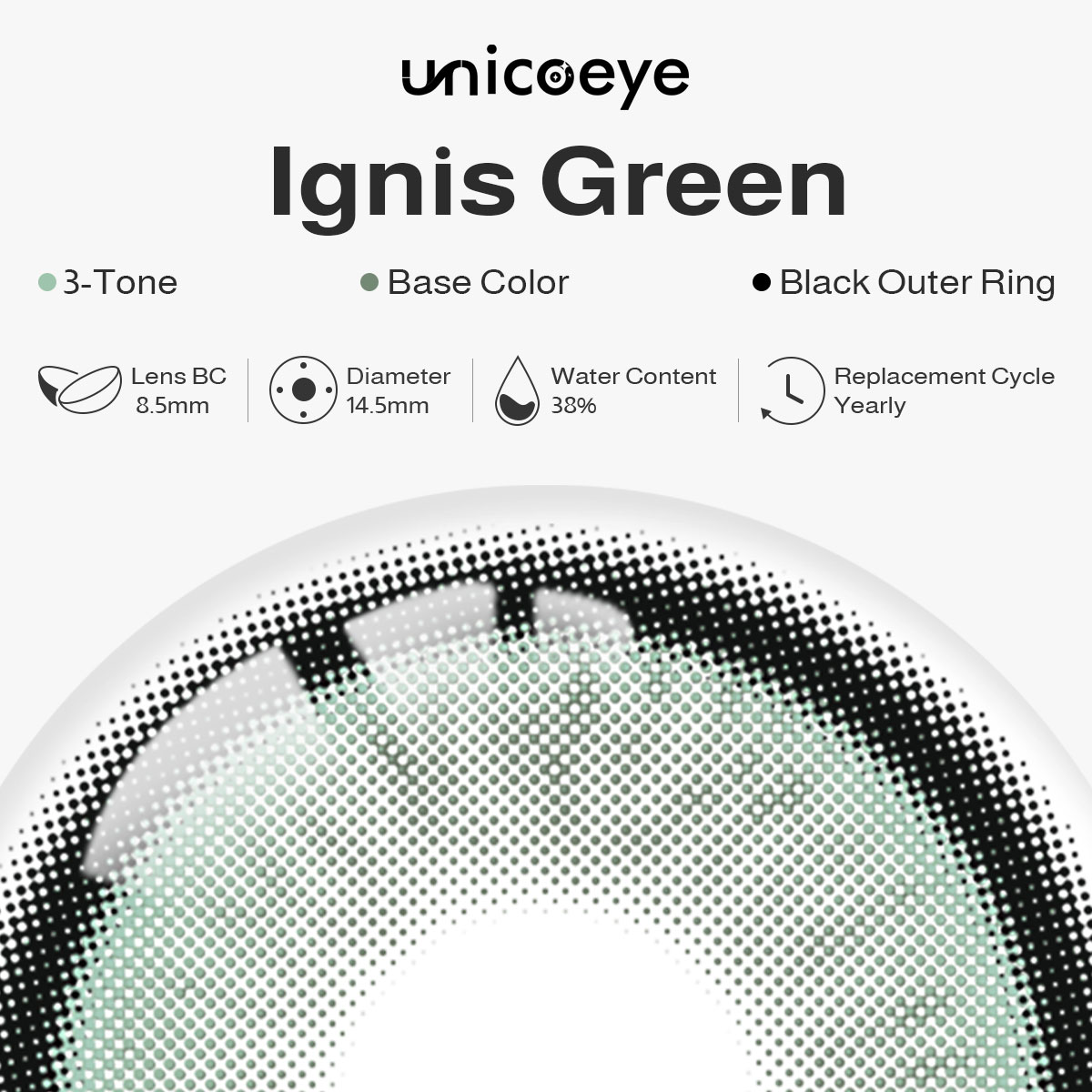 Ignis Green Yearly Contact Lenses