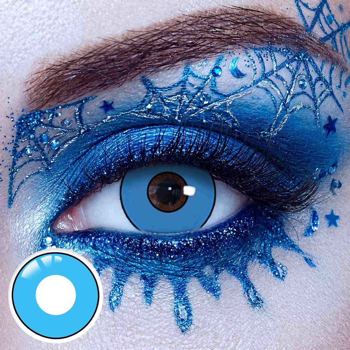 Crystal Azure Blue Costume Yearly Contact Lenses | 2 Pcs