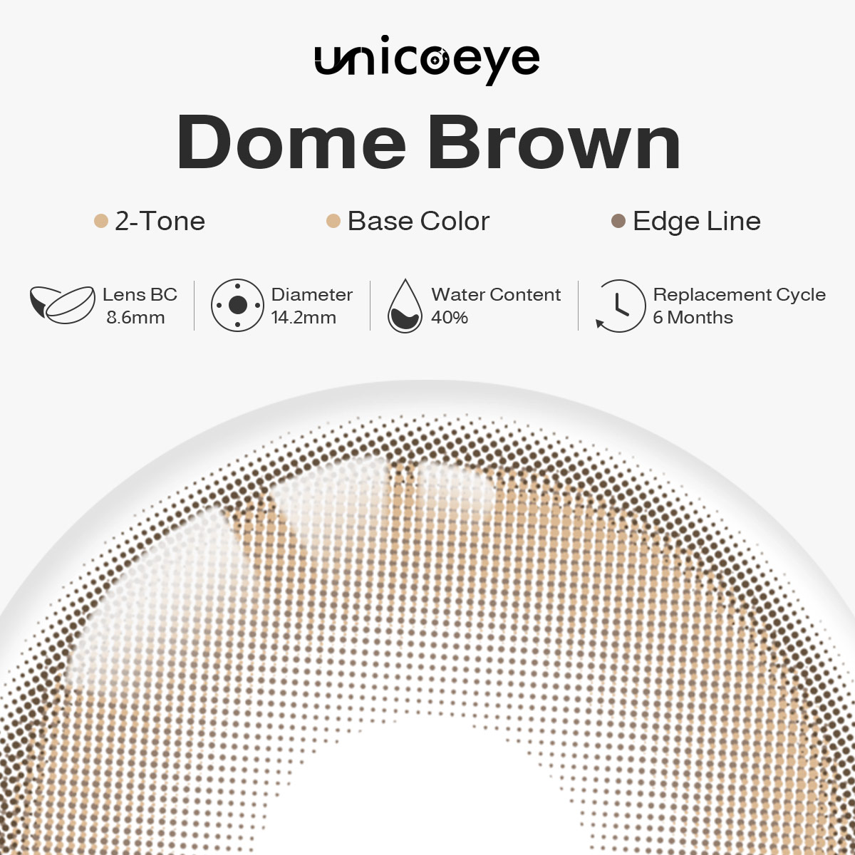 Dome Brown Prescription 6 Months Contact Lenses | 2pcs