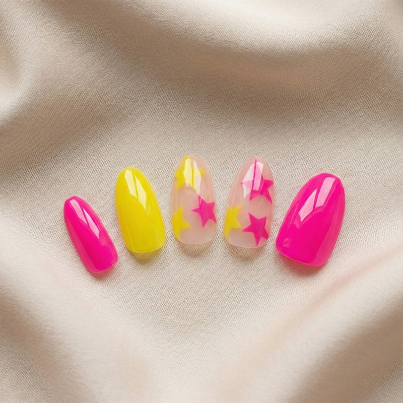 Stellar Neon Multicolor Nails