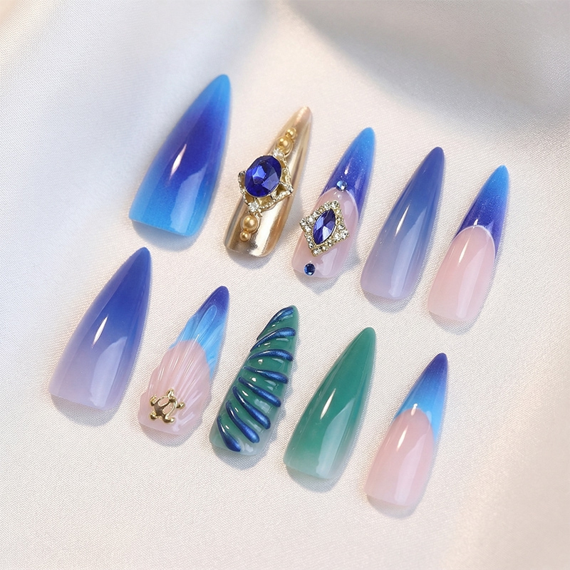 Ocean Waves Blue Nails