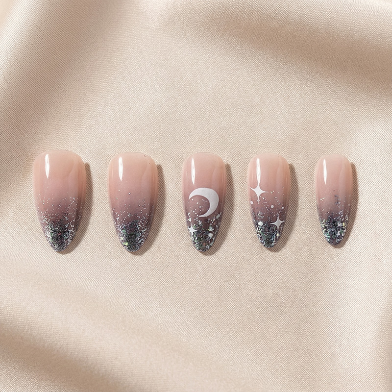 Mystic Moon Grey Nails