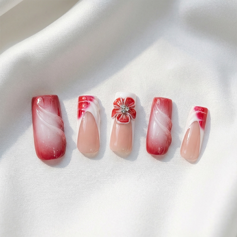 Garden Rose Red Nails