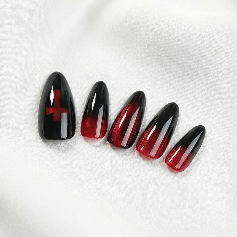 Dark Mystique Red Nails