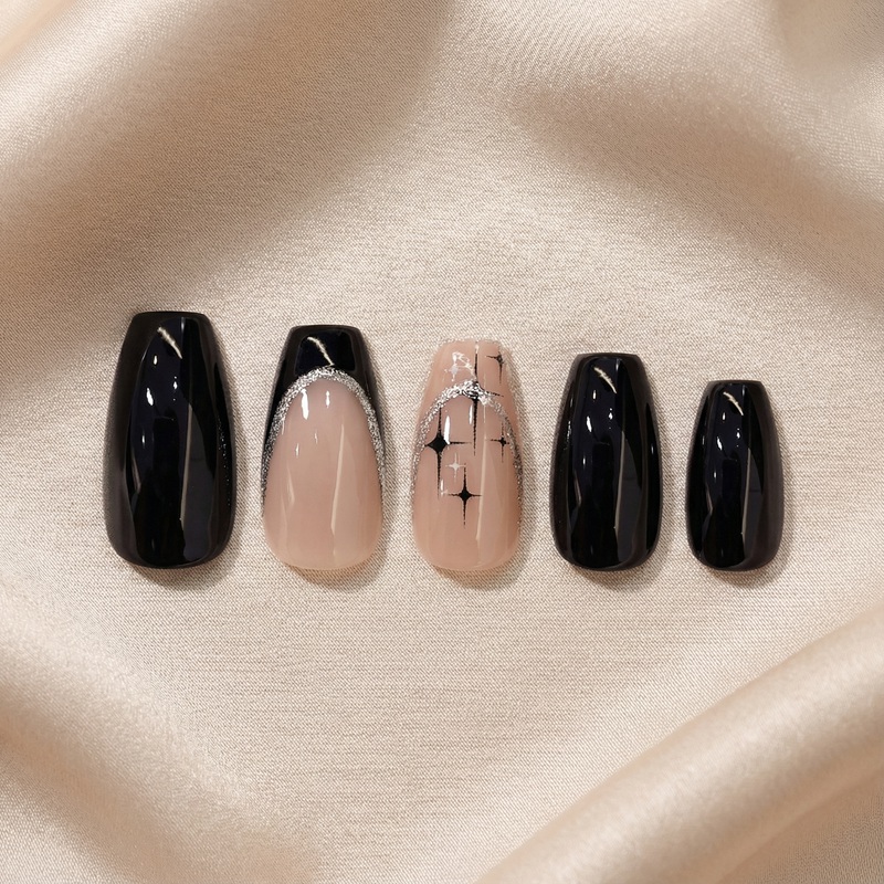 Onyx Glitter Black Nails