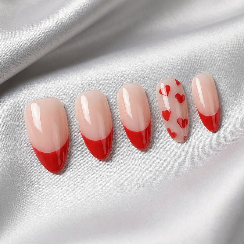 Crimson Heartbeat Red Nails