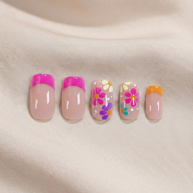 Floral Fiesta Multicolor Nails