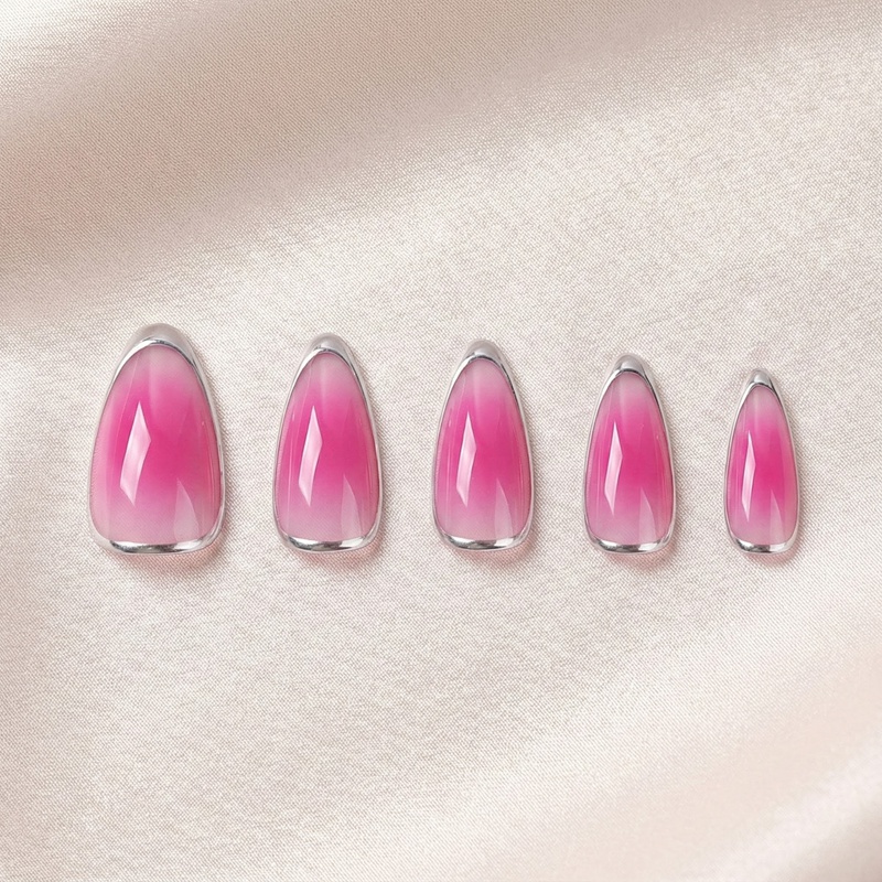 Silver Flow Pink Nails