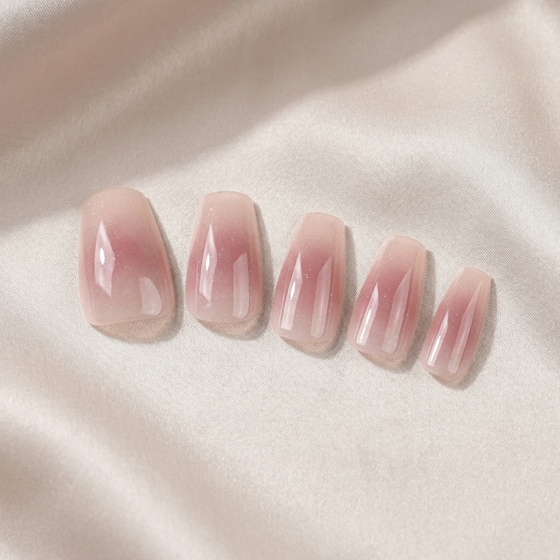 Peach Haze Pink Nails