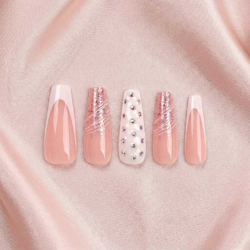 Jewel Kiss Pink Nails