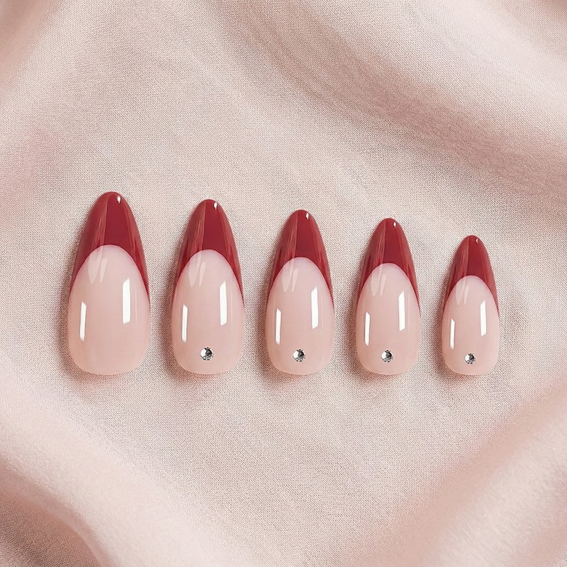 Cardinal Crystals Red Nails