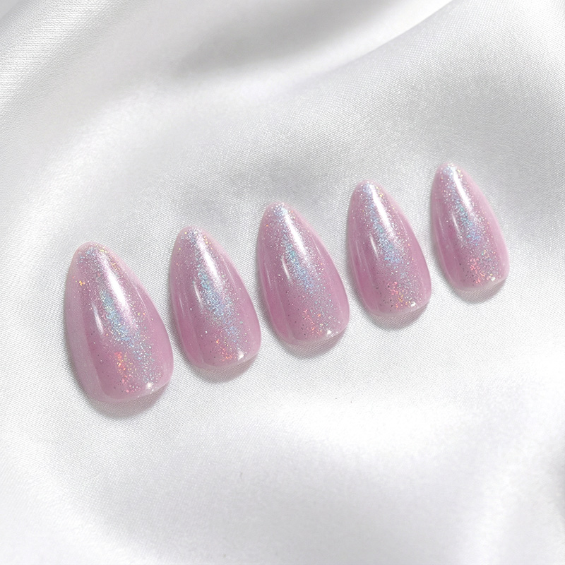 Polar Glitter Purple Nails