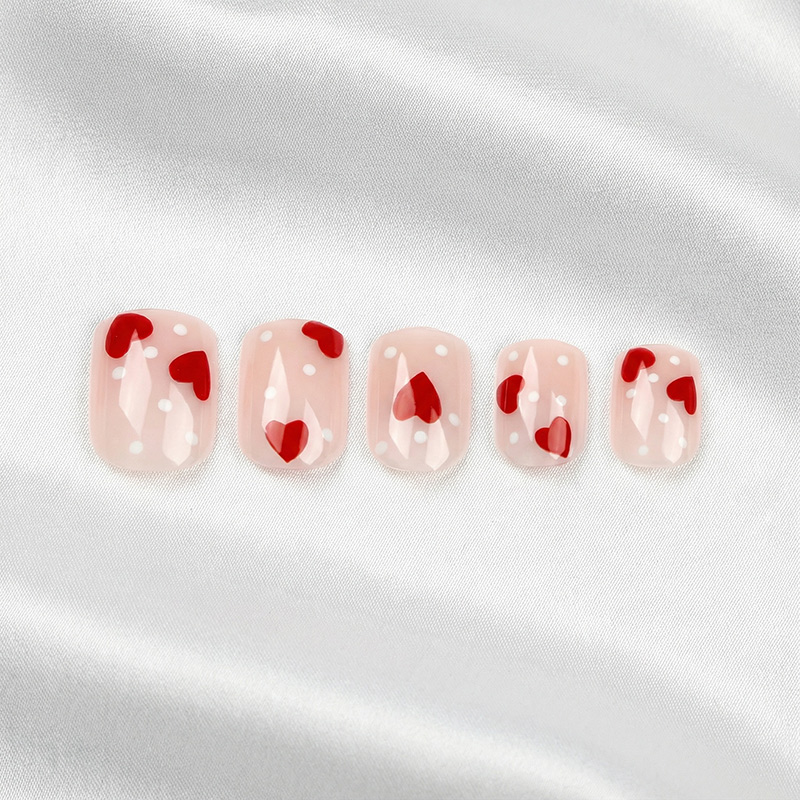 Cupid's Polka Red Nails