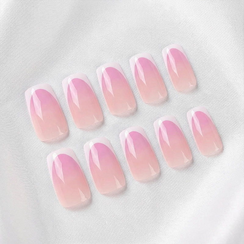 Summer Gradient Dark Pink Nails
