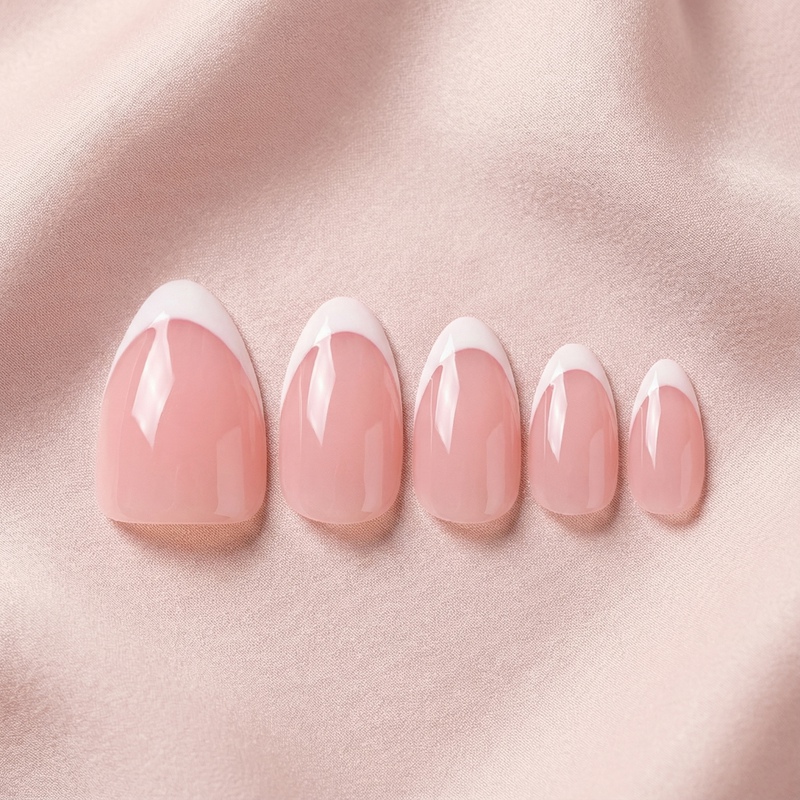 White Edge Pink Nails