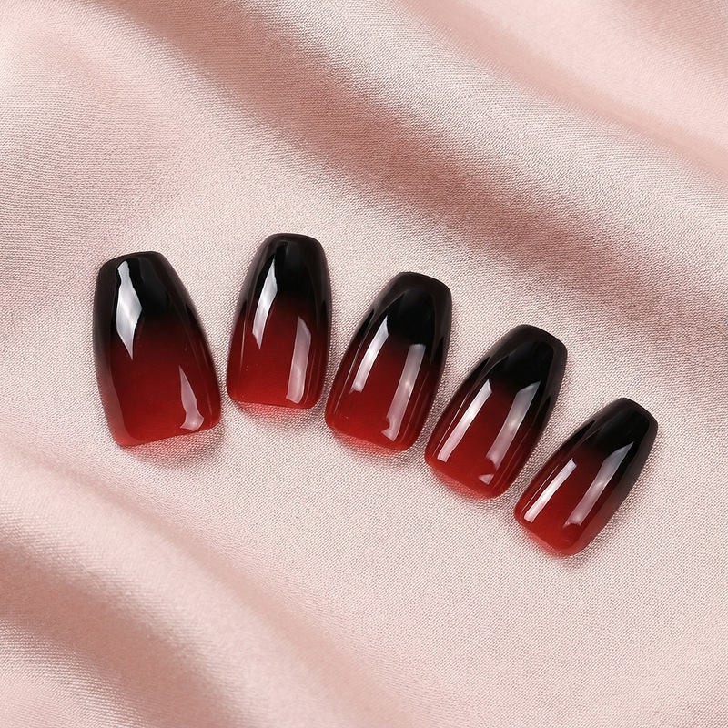 Dark Night Deep Red Nails