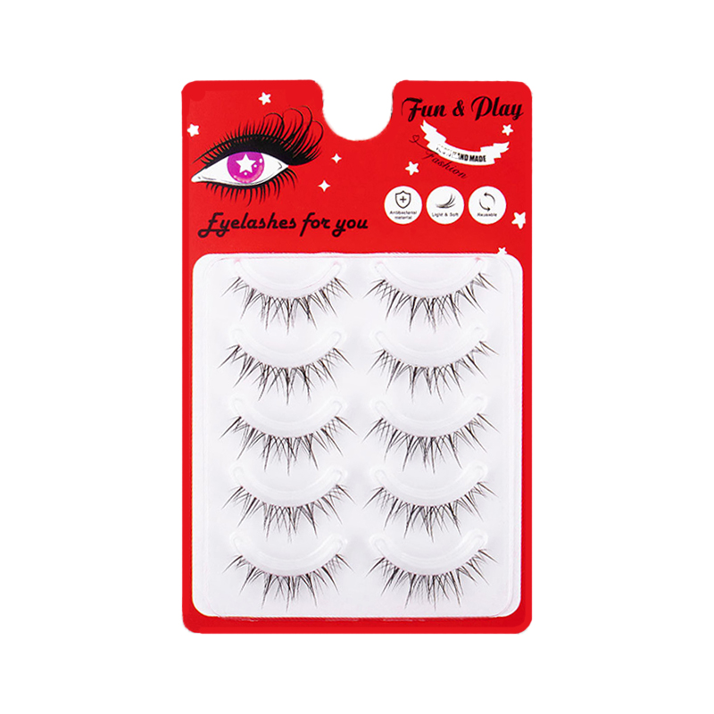 Jungle Fever 5 Pairs Natural Glue-on Lashes