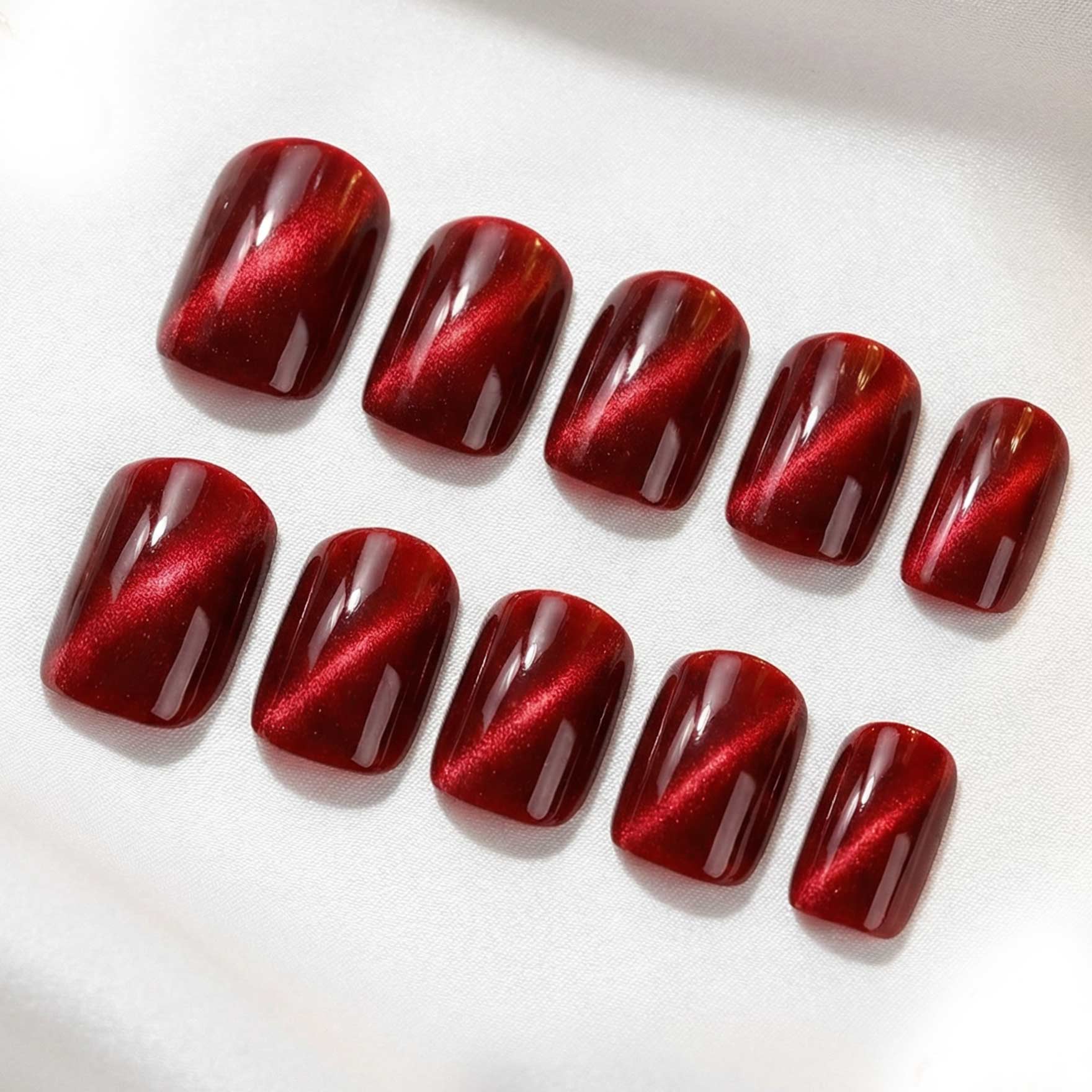 Gemstone Deep Red Nails