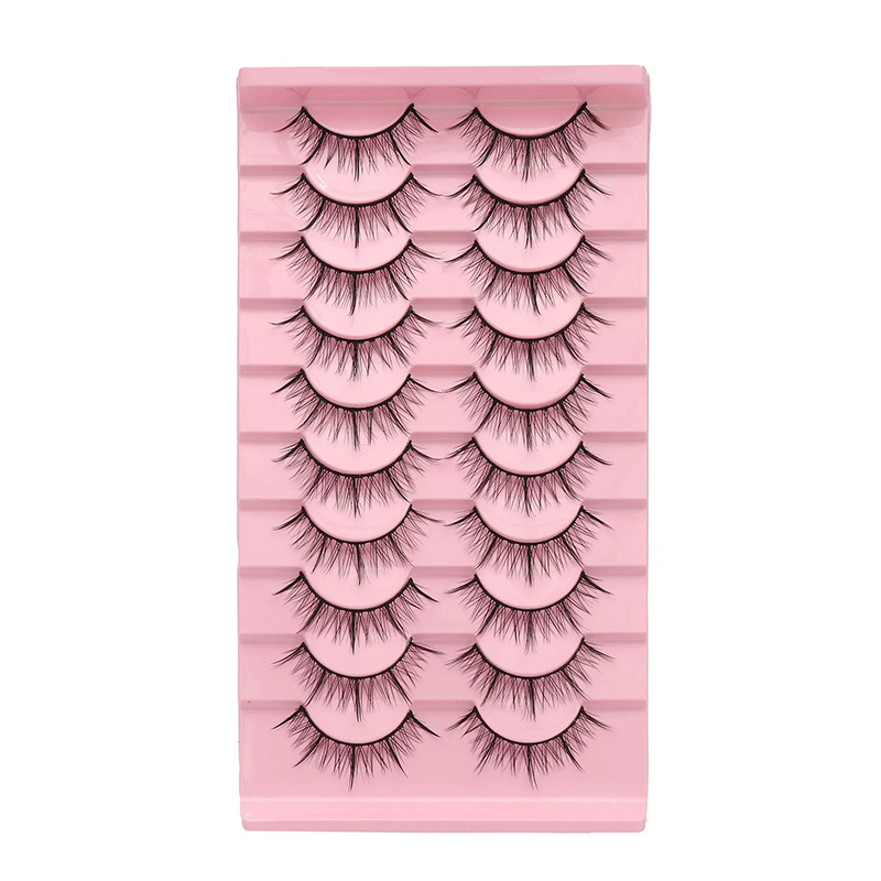 Coral Myth 10 Pairs Natural Glue-on Lashes