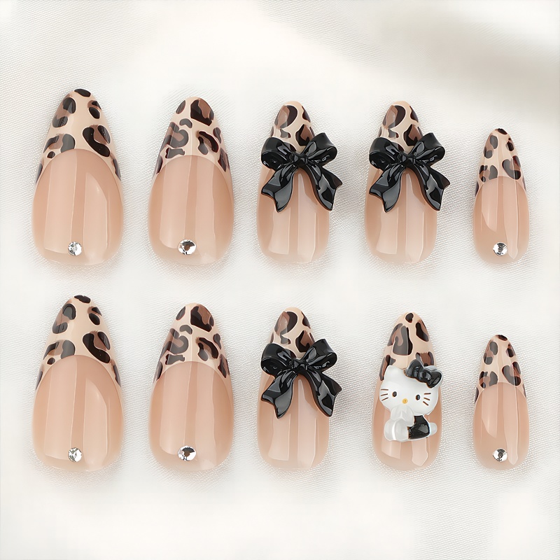 Kitty's Ribbon Light Khaki Nails