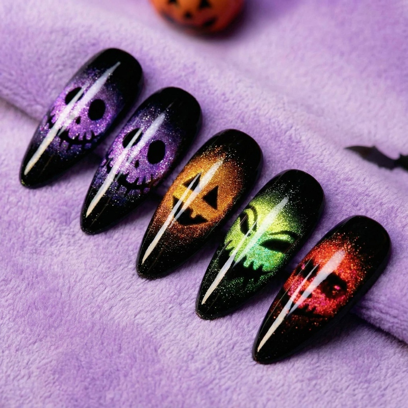 Skull Carnival Multicolor Nails