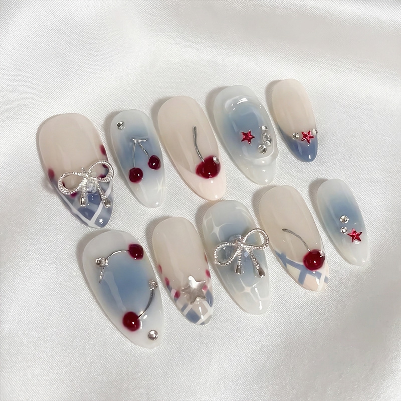 Coastal Cherry White Nails