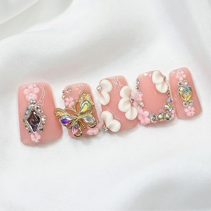 Crystal Kiss Pink Nails