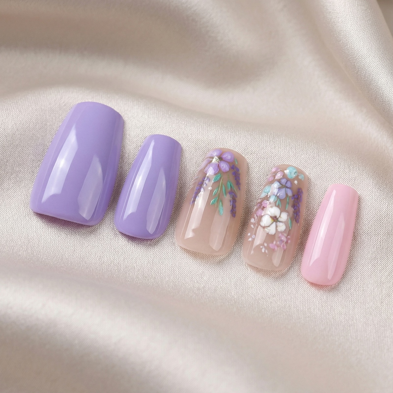 Floral Poetry Multicolor Nails