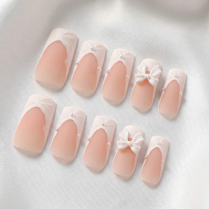 Elegant Knot Pink Nails