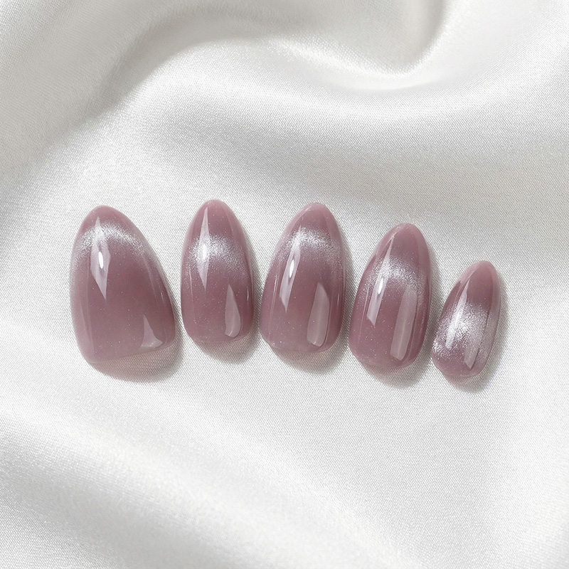 Moonlit Satin Gray Nails