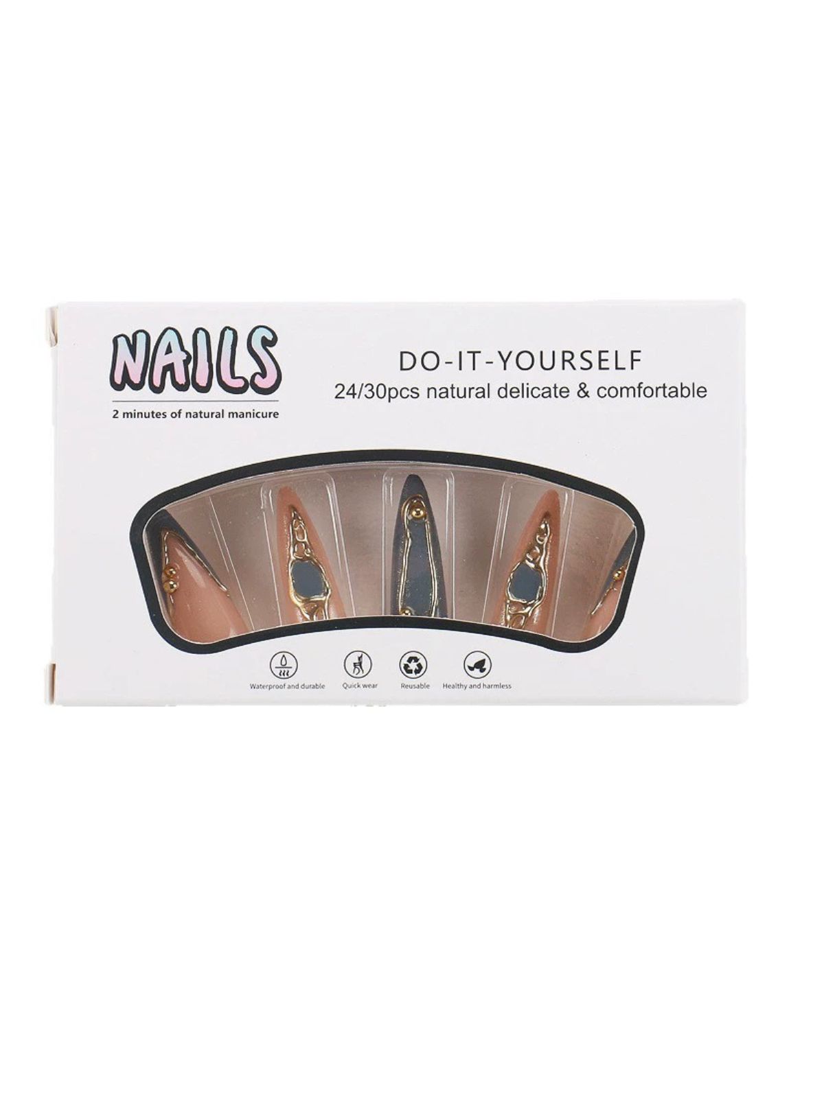 Cobalt Crown Blue Nails