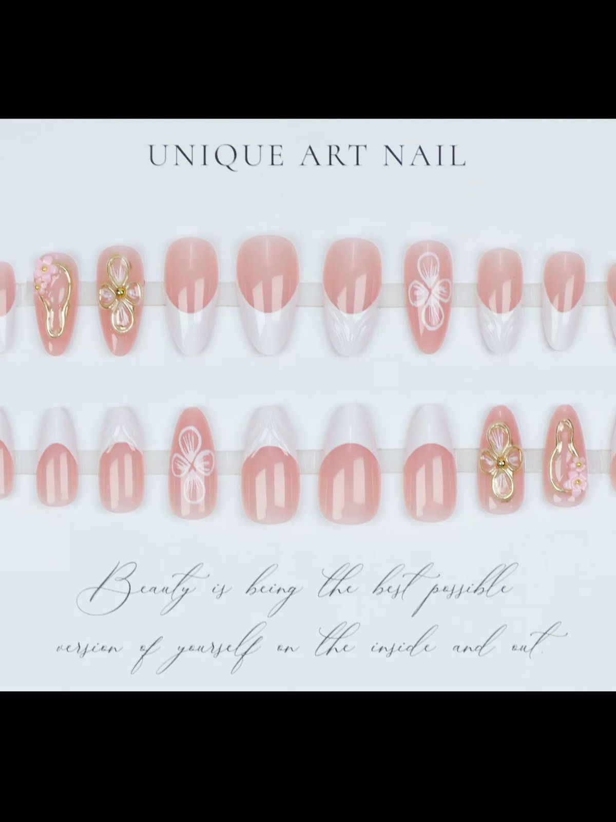 Gilded Petals Pink Nails