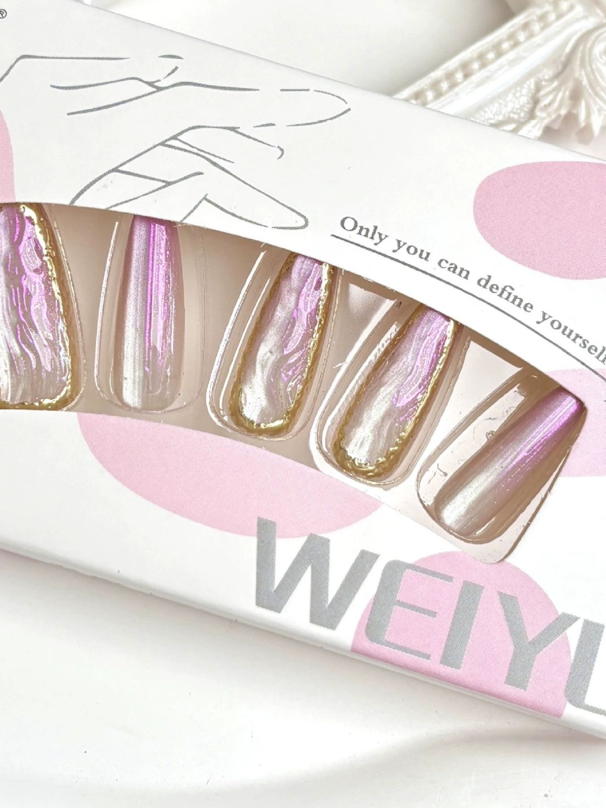 Crystal Foil Purple Nails