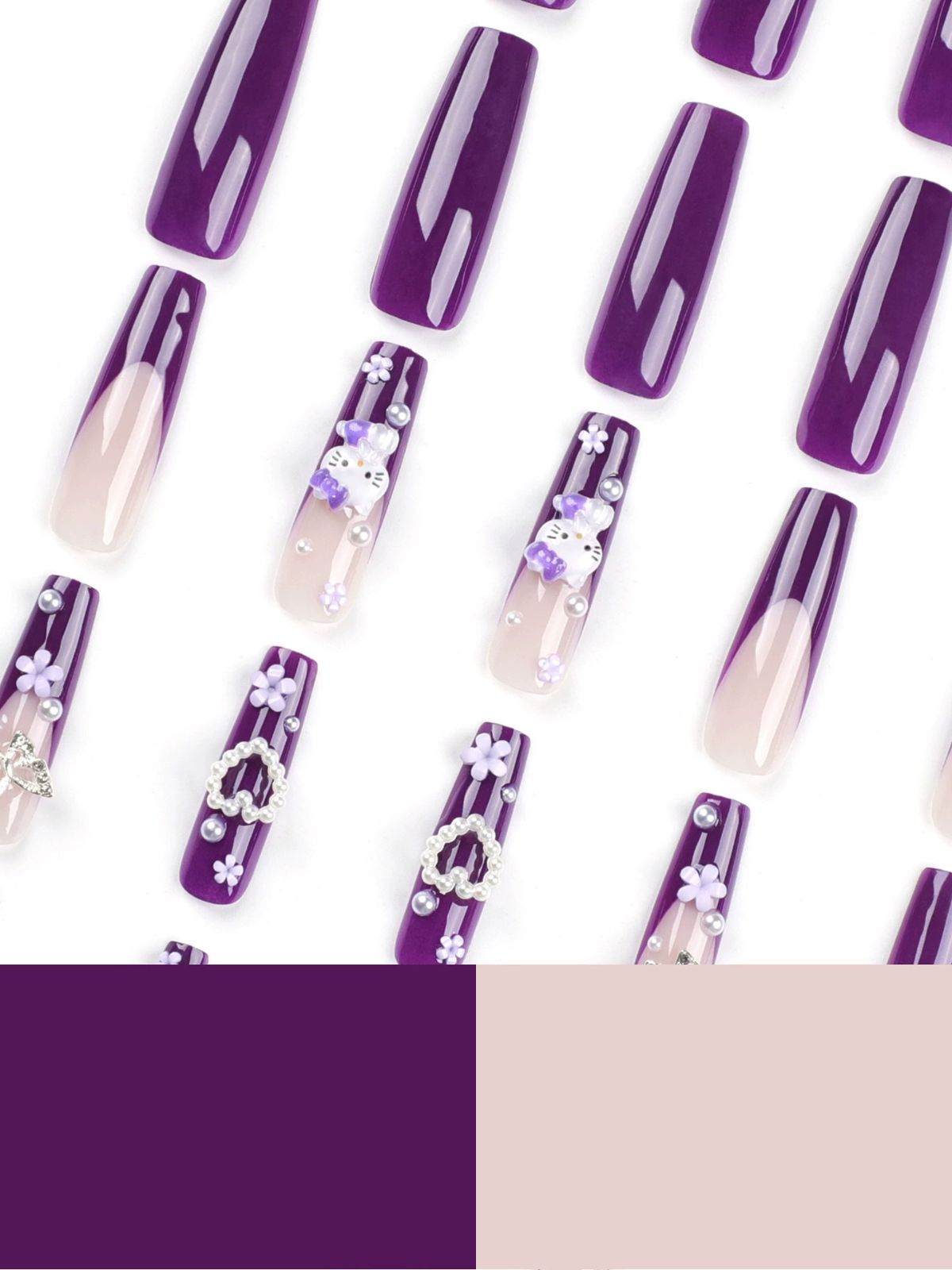 Cuteness Factor Purple Nails