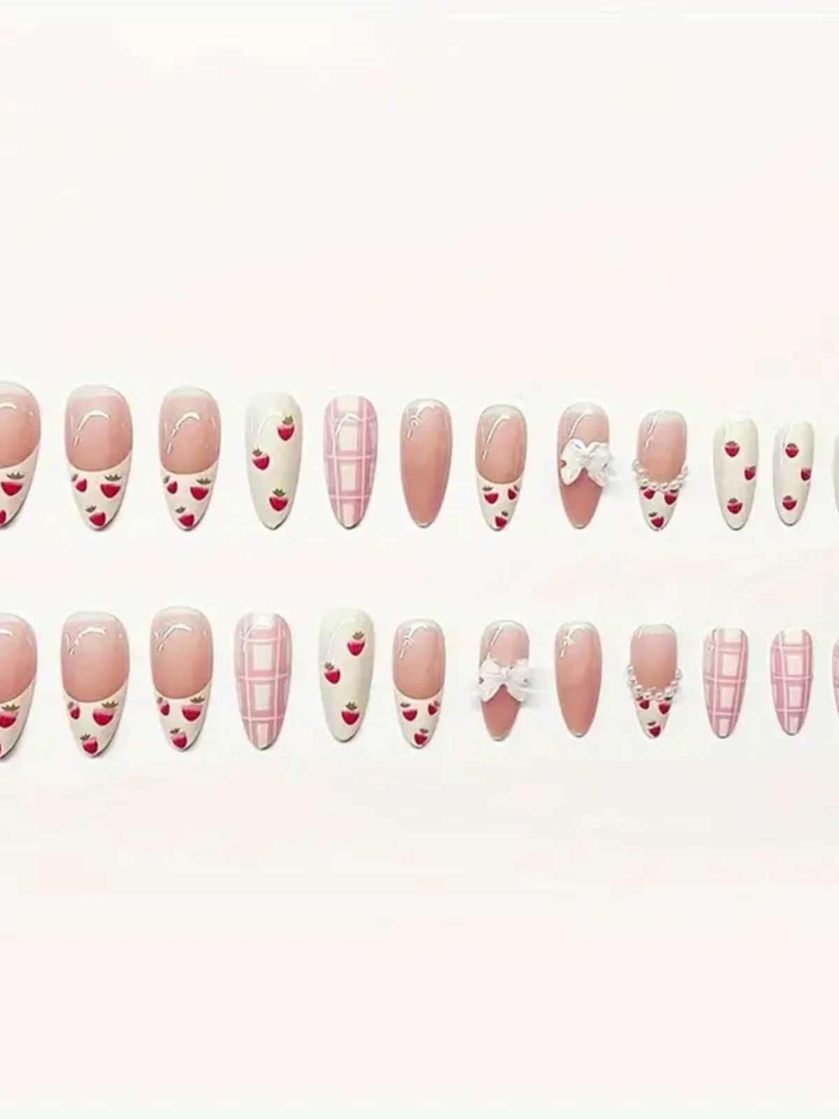 Strawberry Sweetie Pink Nails